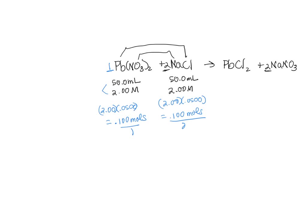 SOLVED You mix 50.0 mL of 2.00 M lead(II) nitrate with 50.0 mL of 2.00