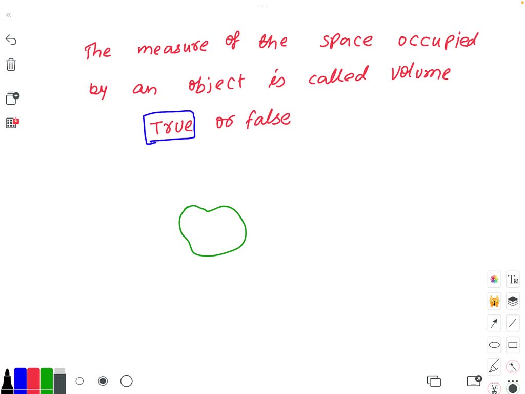 the measure of the space accupied by an object is called valume 
