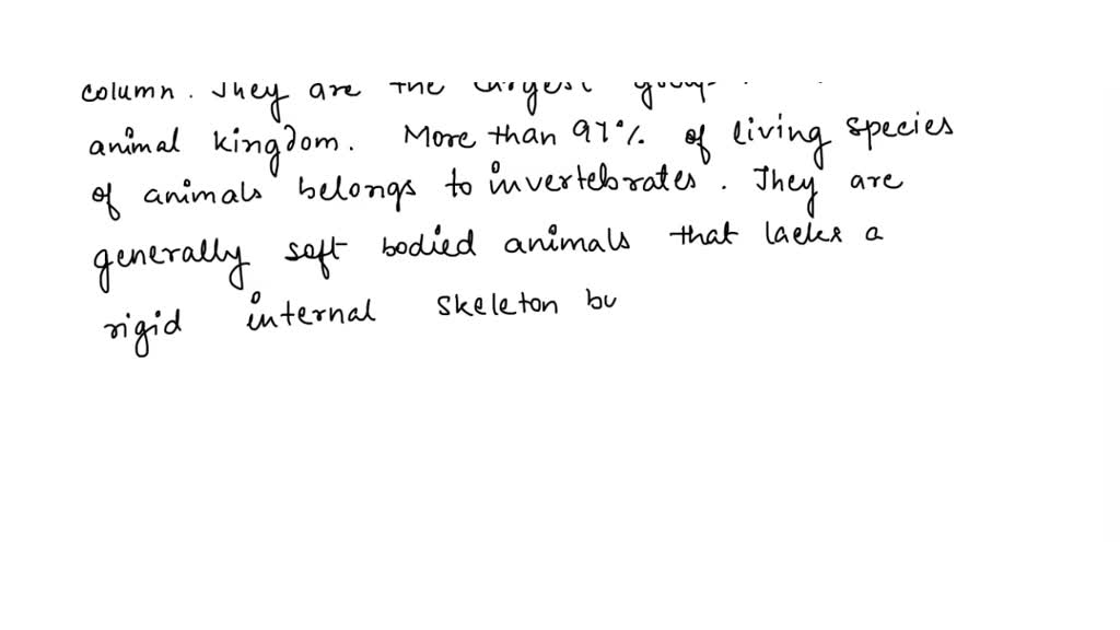 SOLVED: he majority of animals are invertebrates. This means that they
