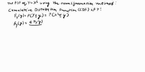 if-the-pdf-of-x-is-fx2xex2-0-x-zero-elsewhere-determine-the-pdf-of-y-x2-using-the-transformation-method-74084