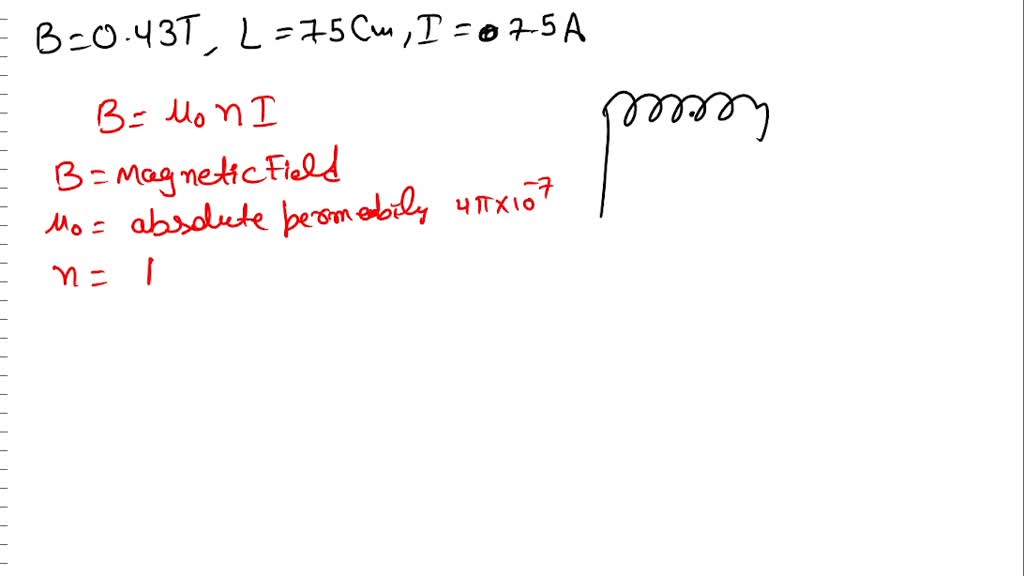 SOLVEDThe field at the center of a solenoid L = 75 cm in