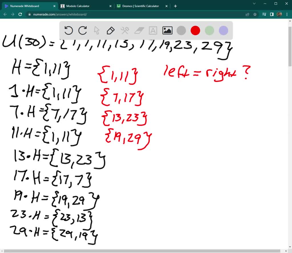 SOLVED: Exercise 6.4. Find All The Left And Right Cosets Of H ((1423 ...