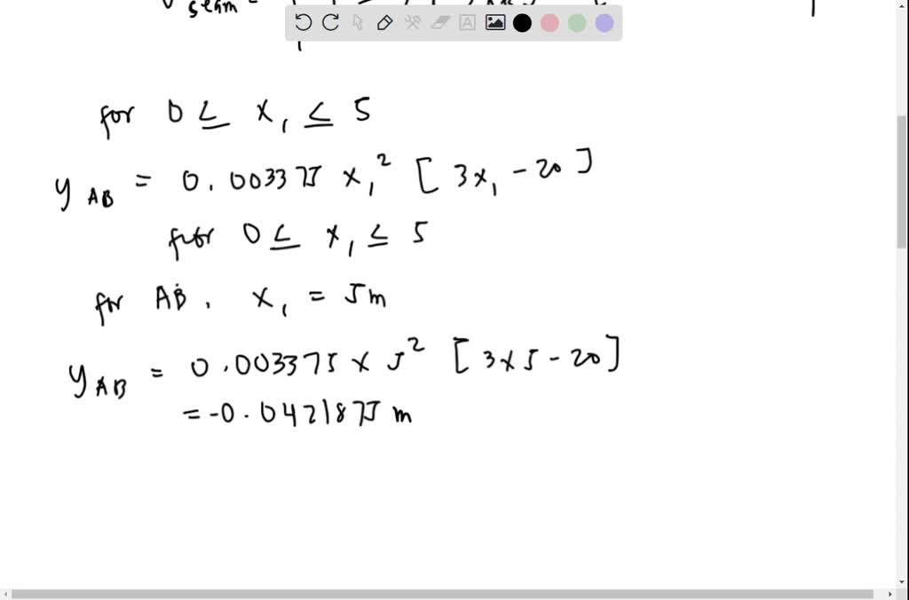 SOLVED: The exact displacement in meters of the shown Euler-Bernoulli ...