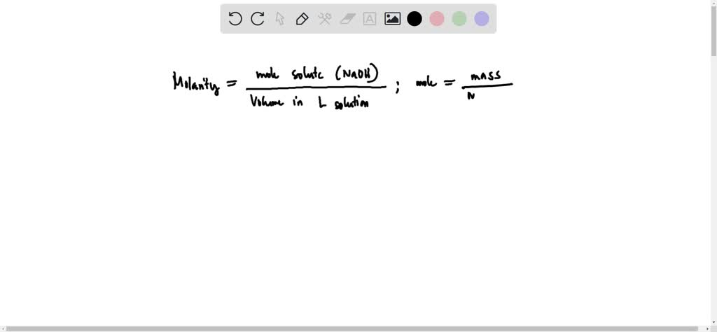 SOLVED: To start this lab, a solution of 0.20 M NaOH was made by ...