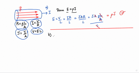 1a-show-that-if-a-constant-electric-field-is-present-along-some-length-l-of-a-current-carrying-wire-with-cross-sectional-area-a-the-relation-v-ir-can-be-written-e-j-where-is-the-resistivity-85811