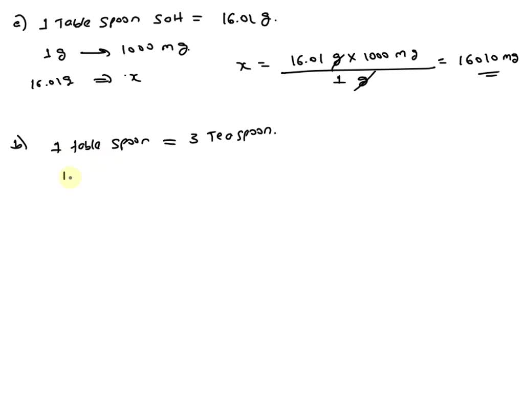 Suppose that a patient consumes 1.20 teaspoons of salt. Determine the