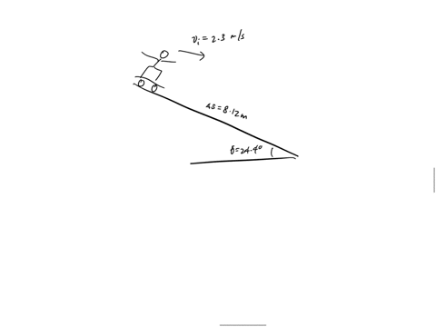 a-student-is-skateboarding-down-a-ramp-that-is-812-m-long-and-inclined-at-244-with-respect-to-the-horizontal-the-initial-speed-of-the-skateboarder-at-the-top-of-the-ramp-is-230-ms-neglect-fr-67334