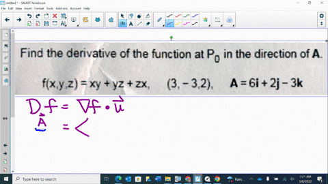 find-the-derivative-of-the-function-at-po-in-the-direction-of-a-fxy2-xy-yz-zx-3-32-a-6i-2j-3k-72558