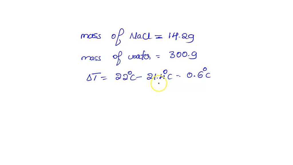 A student dissolves 14.2 g of sodium chloride (NaCl) in 300. g of water ...