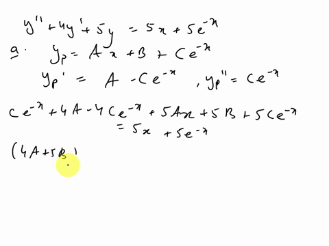 point-a-find-a-particular-solution-to-the-nonhomogeneous-differential-equation-4y-5y-5x-5e-yp-help-formulas-b-find-the-most-general-solution-to-the-associated-homogeneous-differential-equati-06858