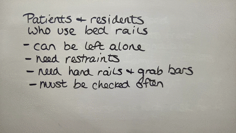 patients-and-residents-who-use-bed-rails-can-be-left-alone-need-restraints-need-hand-rails-and-grab-bars-must-be-checked-often