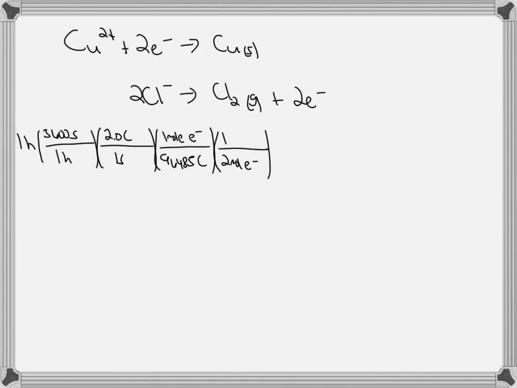 SOLVED In the electrolysis of aqueous solution of CuCl2 copper is