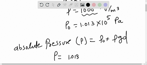 a-calculate-the-absolute-pressure-of-the-bottom-of-a-fresh-water-iake-at-a-depth-of-275-m-assume-the-density-of-the-water-is-100-x-10-kgm-and-air-above-is-at-a-pressure-of-1013-x-10-pa-b-wha-92107