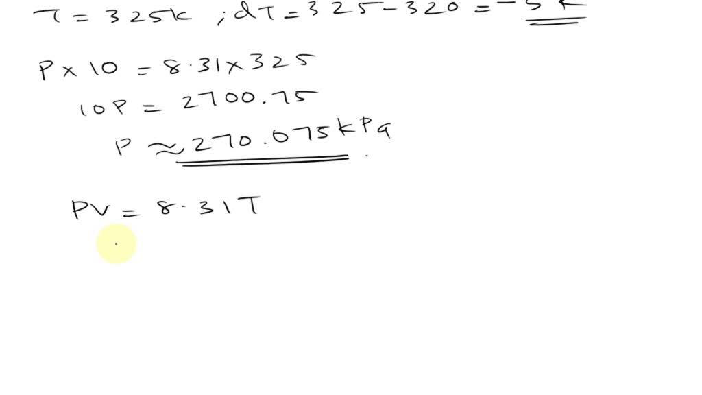 SOLVED The pressure, volume, and temperature of a mole of an ideal gas