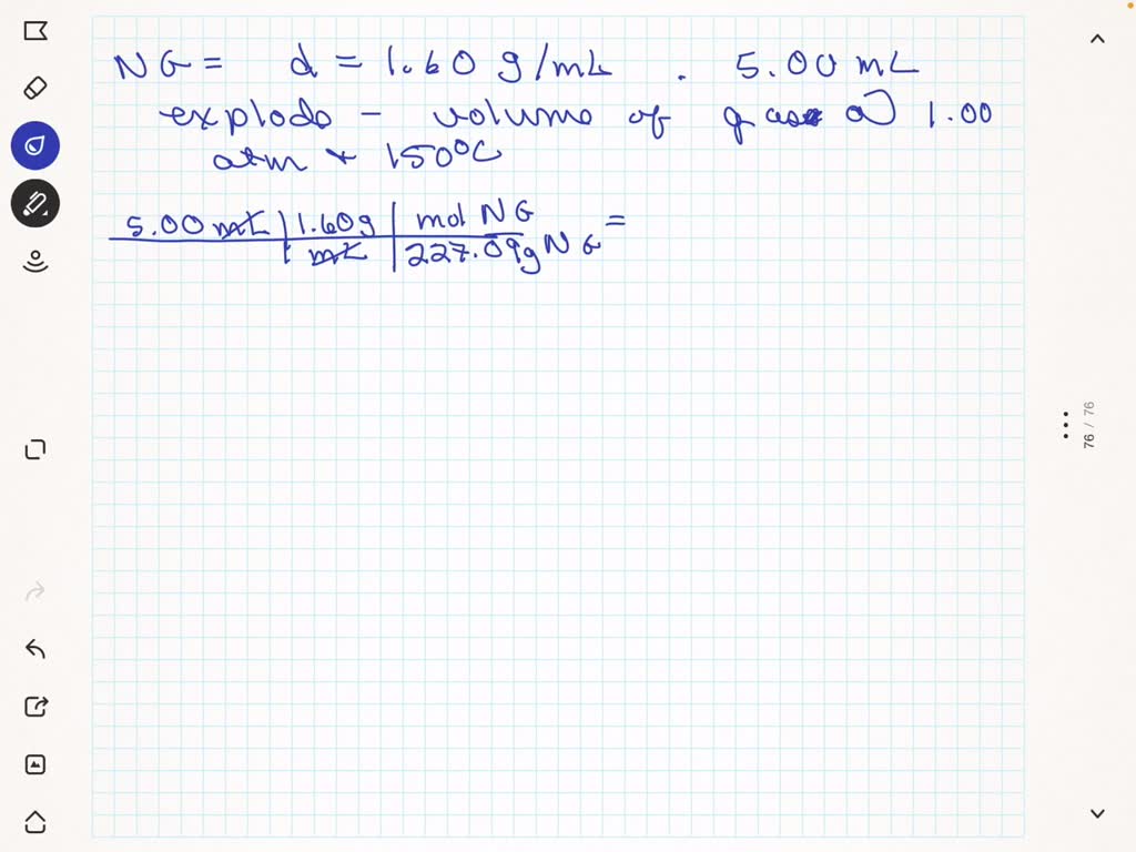 SOLVED Nitroglycerin (C3H5N3O9) rapidly upon ignition or