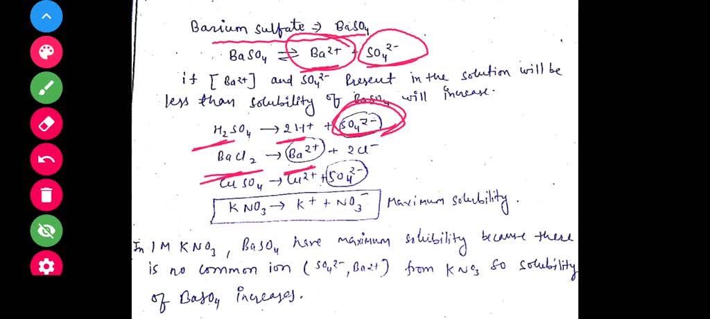 Solved Barium Sulfate Baso4 Is An Insoluble Salt That Is Used As A Contrast Agent For X Ray 4421