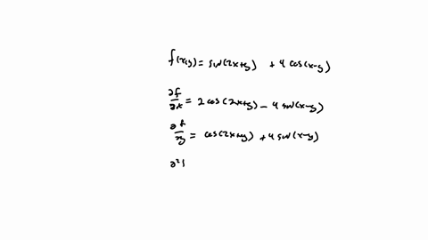 find-all-the-first-and-second-order-partial-derivatives-of-fxy1sin2xy4cosxy-a-fxfxfxfx-b-fyfyfyfy-c-2fx2fxx2fx2fxx-d-2fy2fyy2fy2fyy-e-2fxyfyx2fxyfyx-f-2fyxfxy2fyxfxy