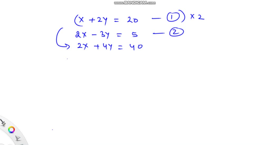 Solved Given The Following Two Equations Solve X And Y X2y20 And 2x 3y5 Solve 2426