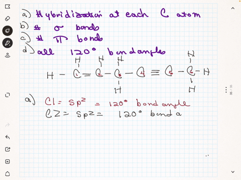 in-the-hydrocarbon-a-what-is-the-hybridization-at-each-carbon-atom-in-the-molecule-b-how-many-s-bonds-are-there-in-the-molecule-c-how-many-p-bonds-d-identify-all-the-120-bond-angles-in-the-m-50995