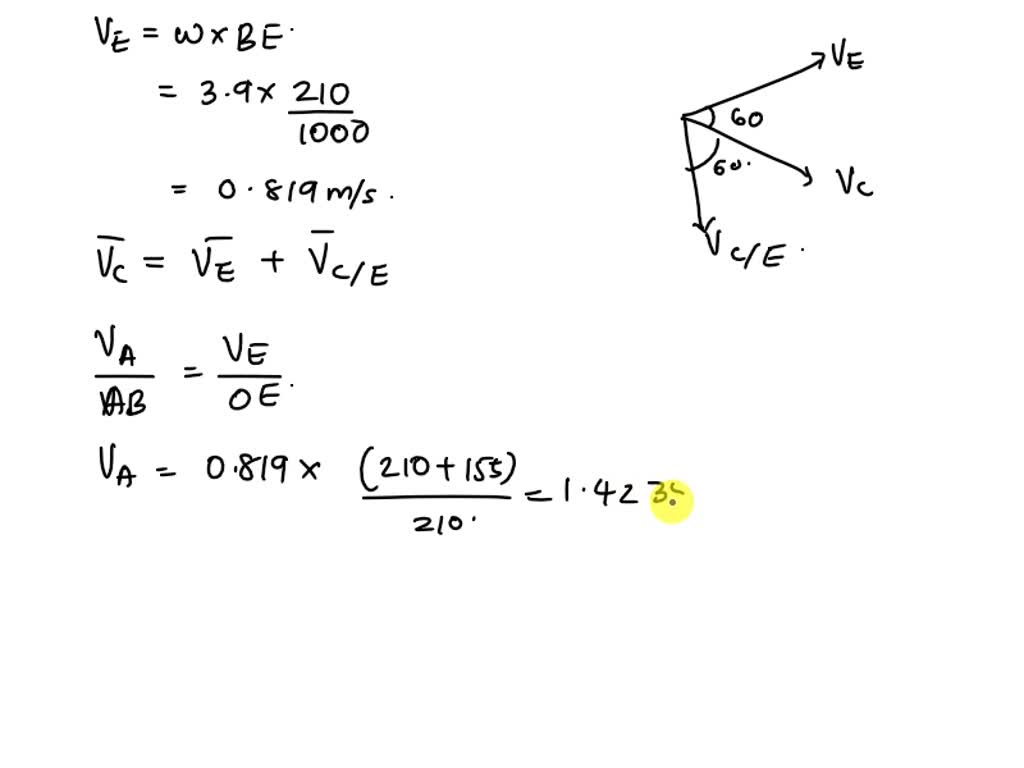 SOLVED: At the instant shown, member OA is rotating with an angular ...