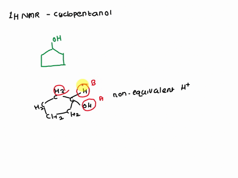draw-the-structure-of-cyclopentanol-and-give-the-expected-1h-nmr-data-you-must-report-your-solution-by-noting-the-chemical-shift-integration-and-multiplicity-eg-10-3h-triplet-clearly-identif-98506
