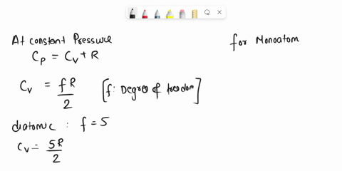 an-ideal-monatomic-gas-has-a-molar-heat-capacity-cmp-at-constant-pressure-what-is-the-molar-heat-capacity-at-constant-volume-of-an-ideal-diatomic-gas-36057