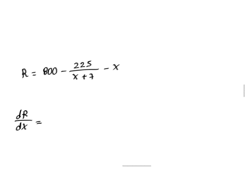 the-revenue-function-for-a-one-product-firm-is-given-by-the-following-equation-225-rx-800-x-find-the-value-of-x-that-results-in-maximum-revenue-the-maximum-revenue-results-when-x-52033