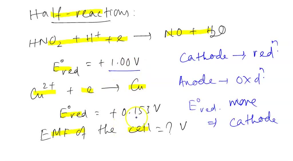SOLVED A chemist designs a galvanic cell that uses these two half