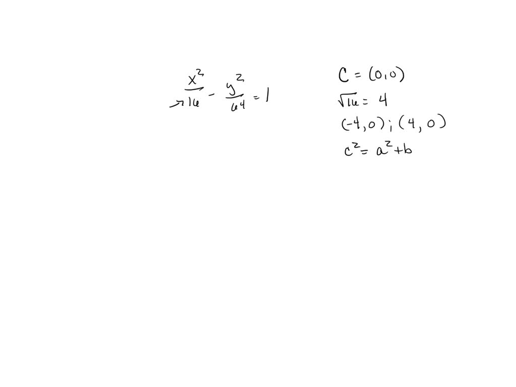 SOLVED: n equation of a hyperbola is given. (x^2)/(16)-(y^2)/(64)=1 (a ...