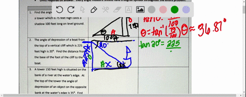 draw-a-diagram-to-illustrate-each-situation-lines-ot-sight-should-be-indicated-onlthe-drawing-by-dotted-lines_-then-solve-for-the-missing-component-use-right-triangle-relationships-use-and-y-15925
