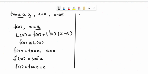 verify-the-given-linear-approximation-at-a0-then-use-a-graphing-calculator-or-computer-to-determine-the-values-of-x-for-which-the-linear-approximation-is-accurate-to-within-005-round-your-an-13889