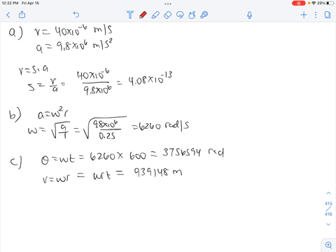 i-a-particle-has-a-terminal-velocity-in-a-centrifuge-of-40-ums-at-an-acceleration-a-of-106-x-g-what-is-its-sedimentation-coefficient-in-svedbergs-s-ii-calculate-the-angular-velocity-of-the-p-49557