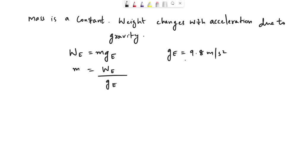 SOLVED A piece of equipment weighs 539 N and 209 N on Earth and Mars