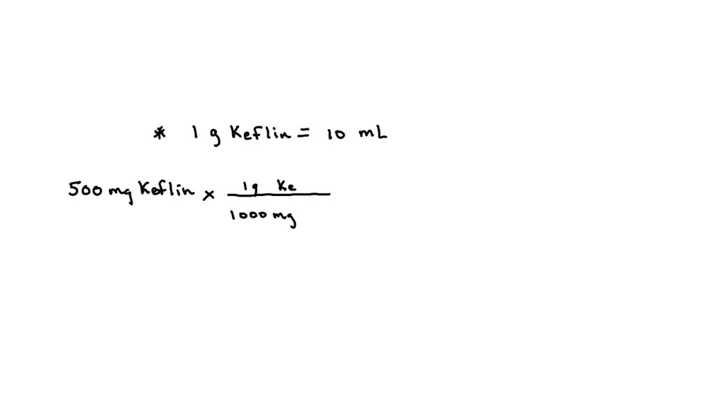 SOLVED: A physician orders Keflin 500 mg every six hours for your ...