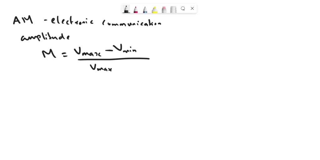 SOLVED: 'Q5/ Suppose that on an AM signal, the Vmax value read from the ...