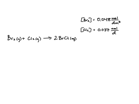 bromine-br2-reacts-with-chlorine-cl2-in-a-tetrachloromethane-cci4-solution-to-form-bromine-monochloride-brci-at-equilibrium-the-concentrations-of-br2-cl2-and-brci-in-a-reaction-mixture-were-25534