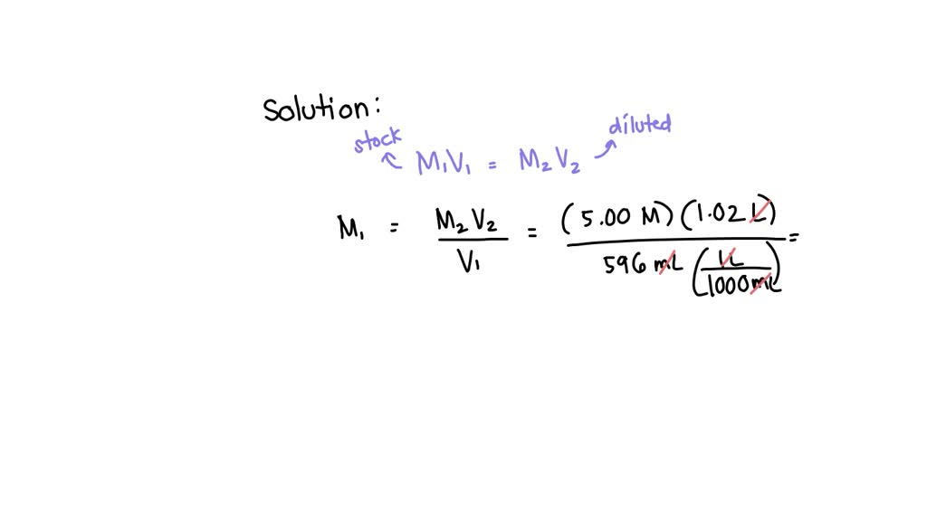 Solved A 943 Ml Nacl Solution Is Diluted To A Volume Of 1 22 L And A