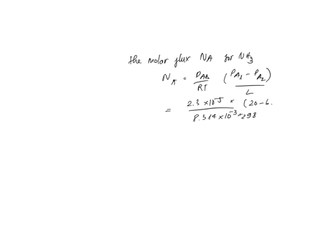 mass-transfer-2equimolar-counterdifusion-of-nh-and-n-at-steady-stateammonia-gas-a-and-nitrogen-gas-b-are-diffusing-in-counterdiffusion-through-a-straight-glass-tube-20-ft-0610-m-long-with-an-47864