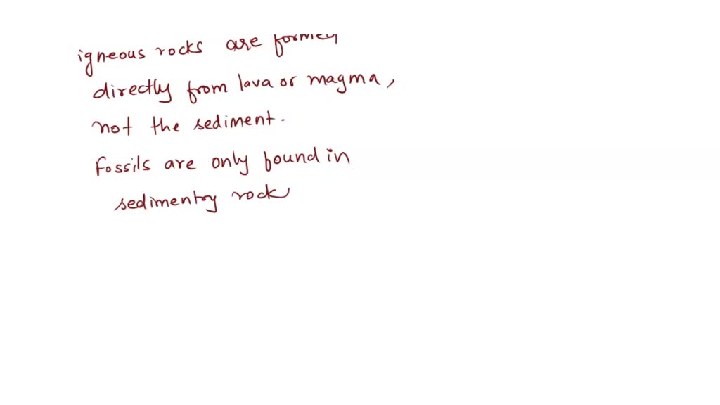 SOLVED Why are fossils not found in igneous rocks? Igneous rocks are