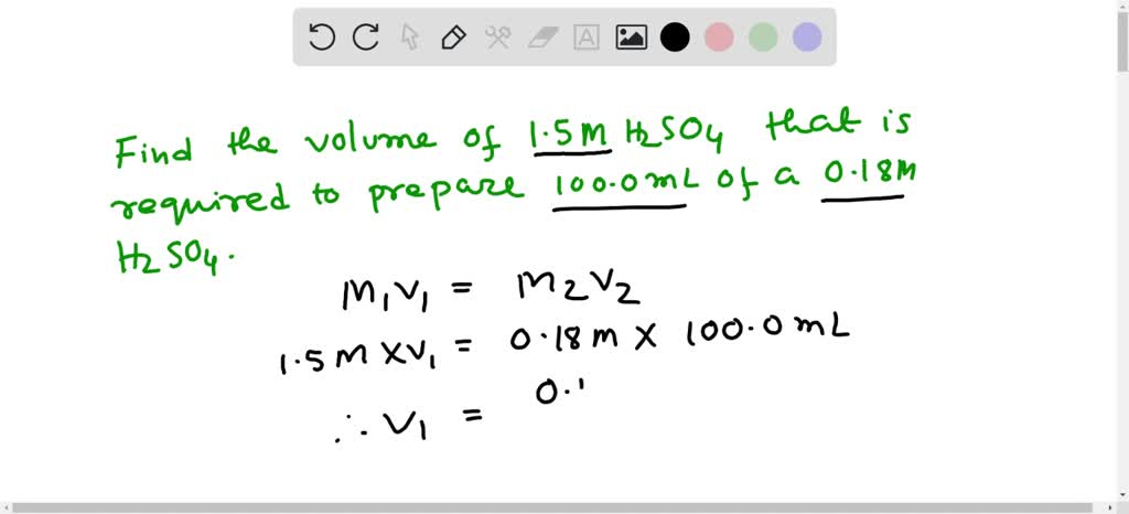 Solved: How Many Milliliters Of A 9.0 M H2so4 Solution Are Needed To 