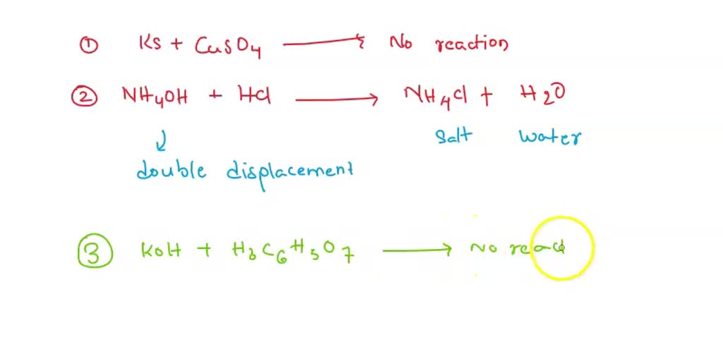 SOLVED: Using the three criteria for double displacement reactions, in ...