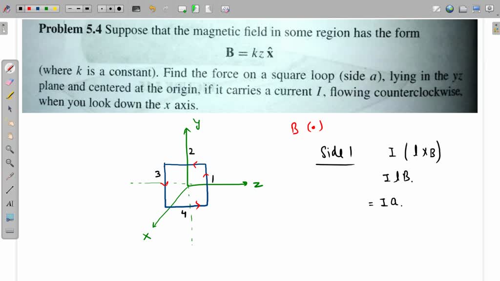 Solved Problem 5 4 Suppose That The Magnetic Field In Some Region Has The Form B Kz Where K