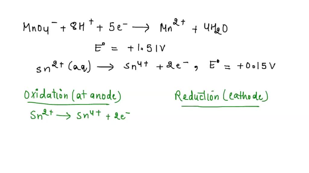 SOLVED: The standard reduction potential for the half-reaction Sn4 ...