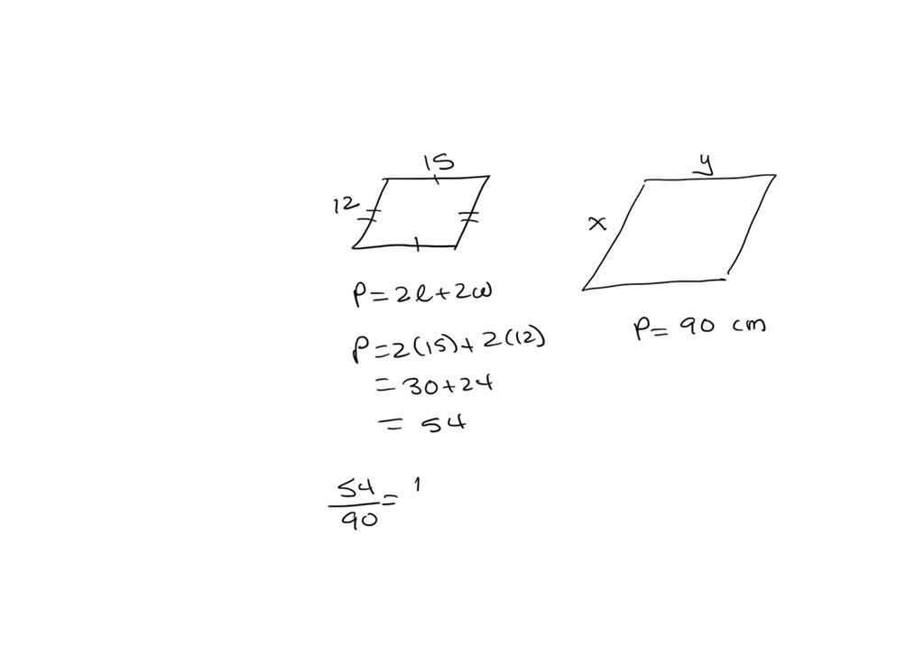 SOLVED: The sides of a parallelogram have lengths 12 cm and 15 cm. Find ...