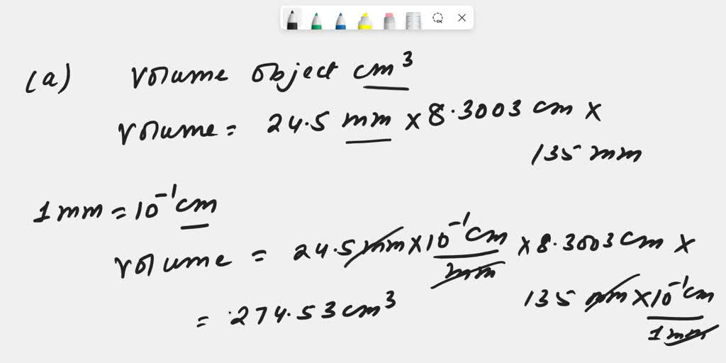 SOLVED: A rectangular object measures 24.5 mm by 8.3003 cm by 135 mm ...