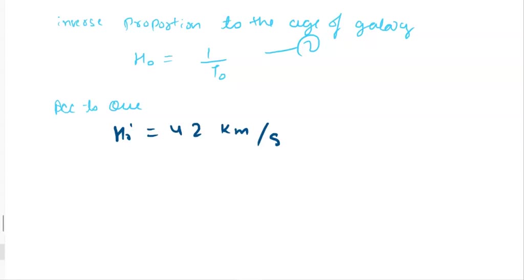 SOLVED: A few decades ago, many astronomers used a value of 42 km/s/Mpc ...