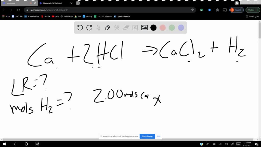 SOLVED Hydrochloric acid reacts with calcium to form hydrogen and