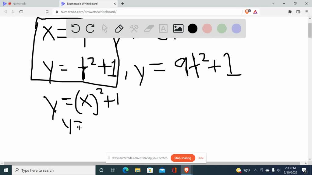 SOLVED: Prove that the two sets of parametric equations shown below ...