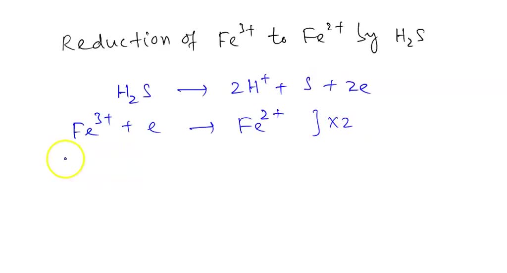 SOLVED: In Aqueous Solution, Hydrogen Sulfide Reduces (a) Fe3 + ToFe2 ...