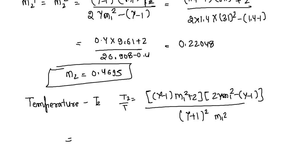 SOLVED The flow just upstream of a normal shock wave is given by p1